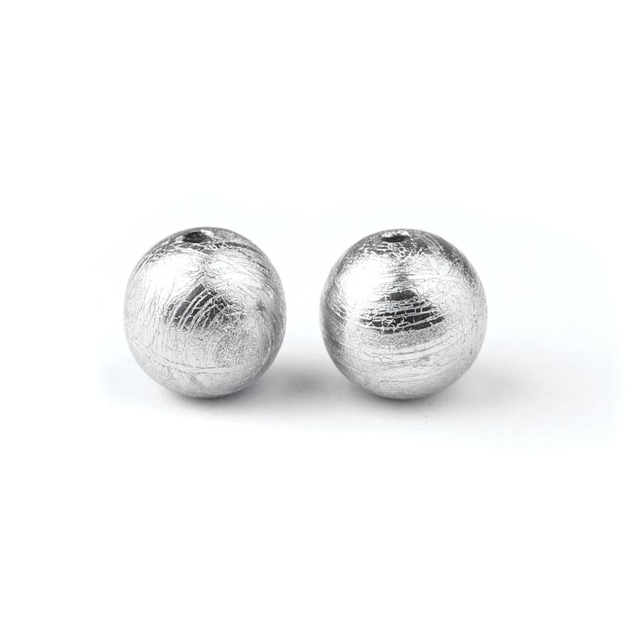 Muoinionalusta Meteorites Silver Plated 6mm Round - 2-Piece