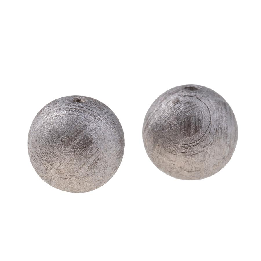 Muonionalusta Meteorite (natural) 8mm Round Strand (2pc)