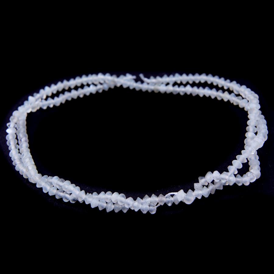 Moonstone Diamond Cut, Faceted 2x3mm Saucer - 15-16 Inch