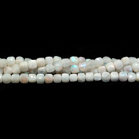 4-4.5mm Moonstone  Natural Cube - 15-16 Inch