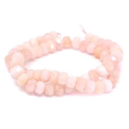 Pink Morganite Faceted, Freeform 7x10mm Rondelle - 15-16 Inch