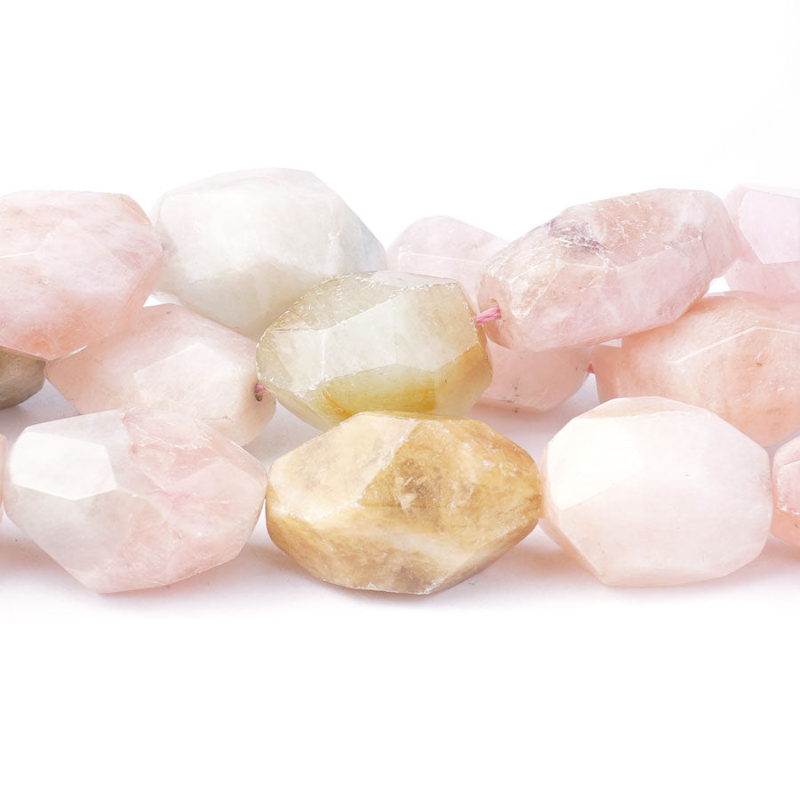 Morganite 15X20-20X25mm Nugget Faceted A Grade - Limited Editions - Goody Beads