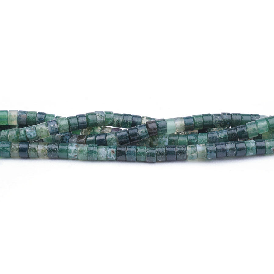 2X4mm Moss Agate Natural Heishi - Limited Editions - Goody Beads