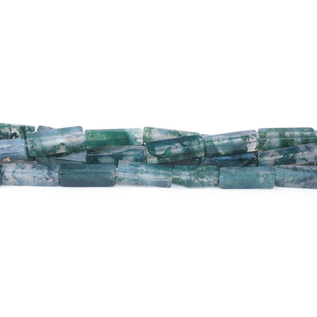 Moss Agate 4X13mm Rectangle Tube - Limited Editions - Goody Beads