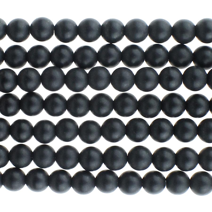 MATTE Onyx 4mm Round 8-Inch - Goody Beads