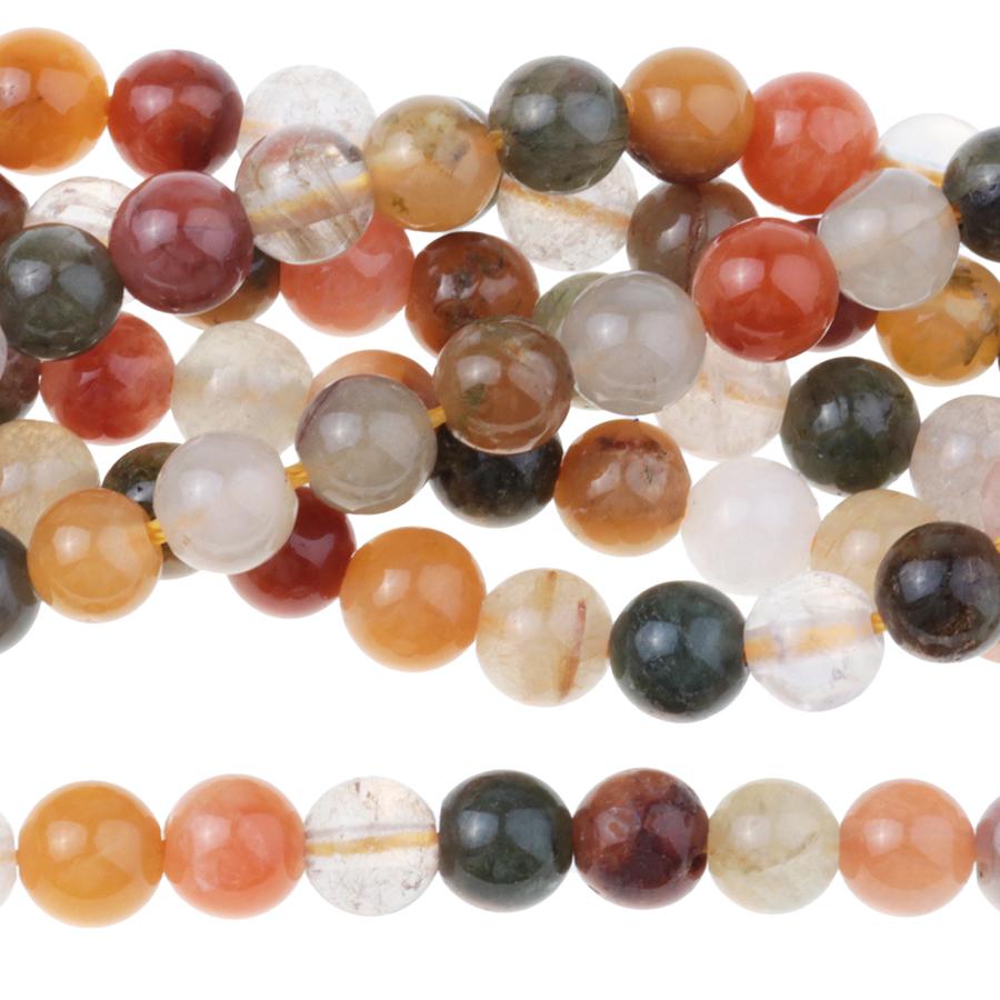 Mixed Rhutilated Quartz 6mm Round 15-16 Inch