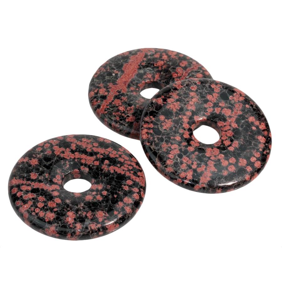 Mexican Red Snowflake Jasper 40mm Donut Pendant - Goody Beads