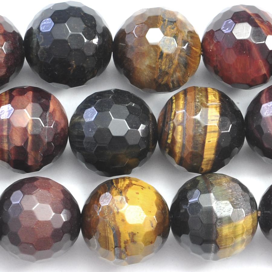 Multi Tiger Eye 14mm Faceted Round