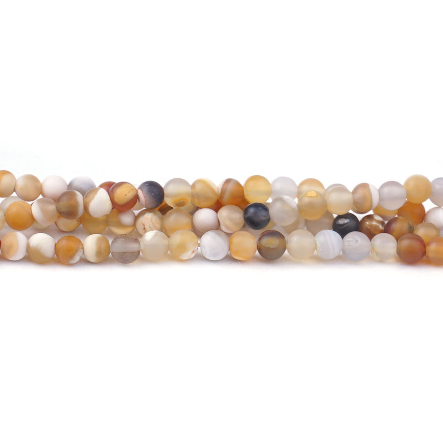 Natural Agate 4mm Matte Round - Limited Editions - Goody Beads