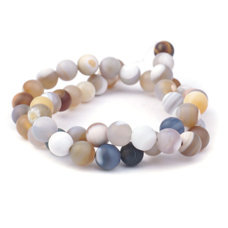 Natural Agate 8mm Matte Round - Limited Editions - Goody Beads