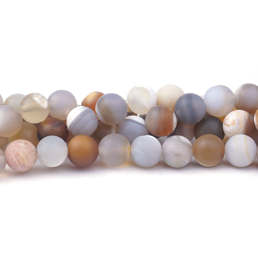 Natural Agate 8mm Matte Round - Limited Editions - Goody Beads