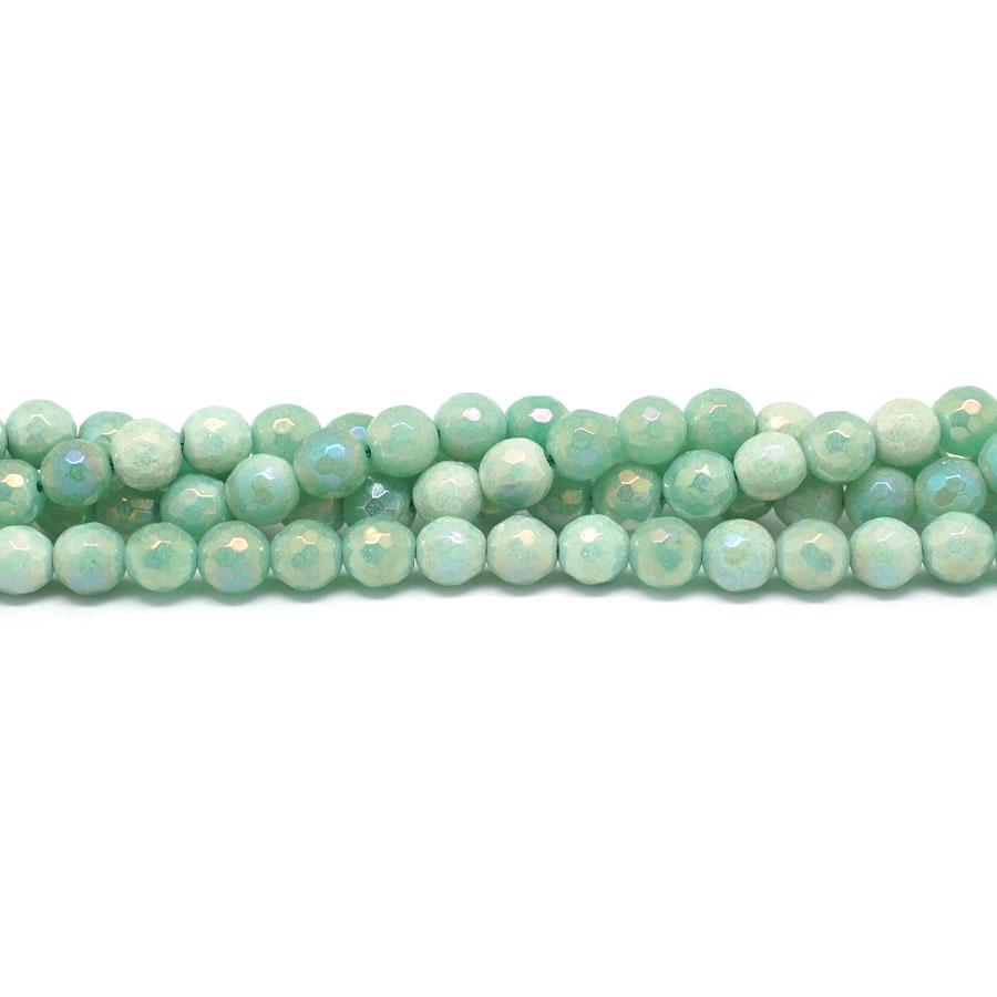 New Jade Faceted Rainbow Plated 6mm Round - 15-16 Inch