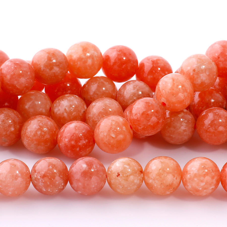 Orange Calcite 8mm Round - 15-16 Inch