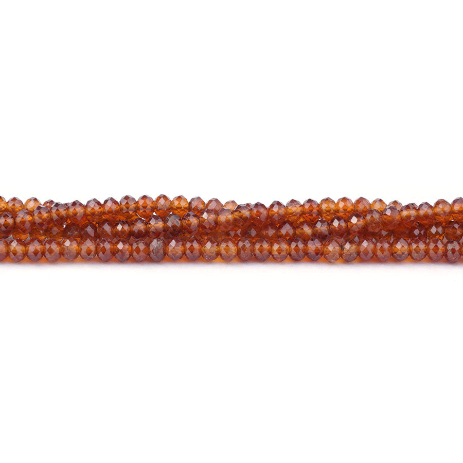 Orange Garnet 3x4mm Diamond Cut Rondelle - Limited Editions - Goody Beads