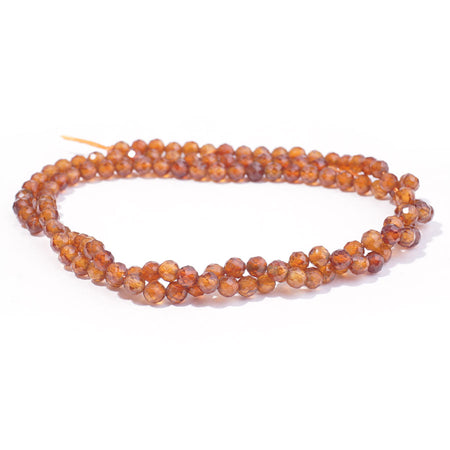 Orange Garnet 3mm Round Faceted A Grade - 15-16 Inch - Goody Beads