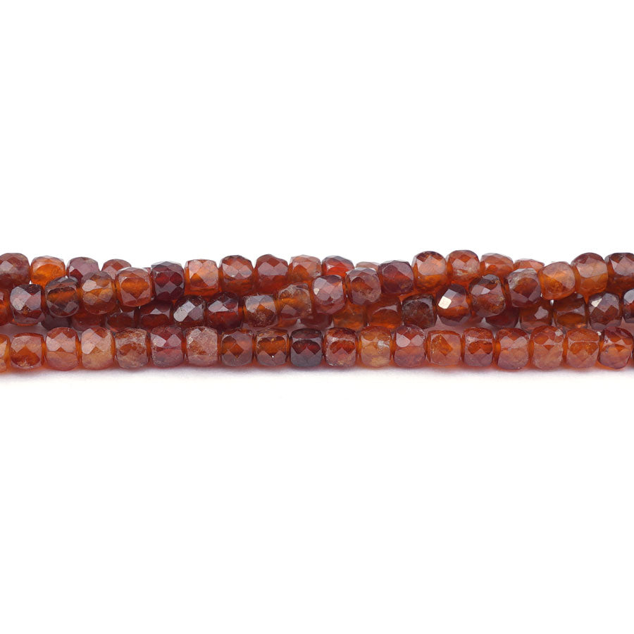 Orange Garnet 4mm Diamond Cut Cube - Limited Editions - Goody Beads