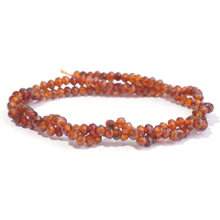 Orange Garnet 4mm Rondelle Faceted A Grade - 15-16 Inch - Goody Beads