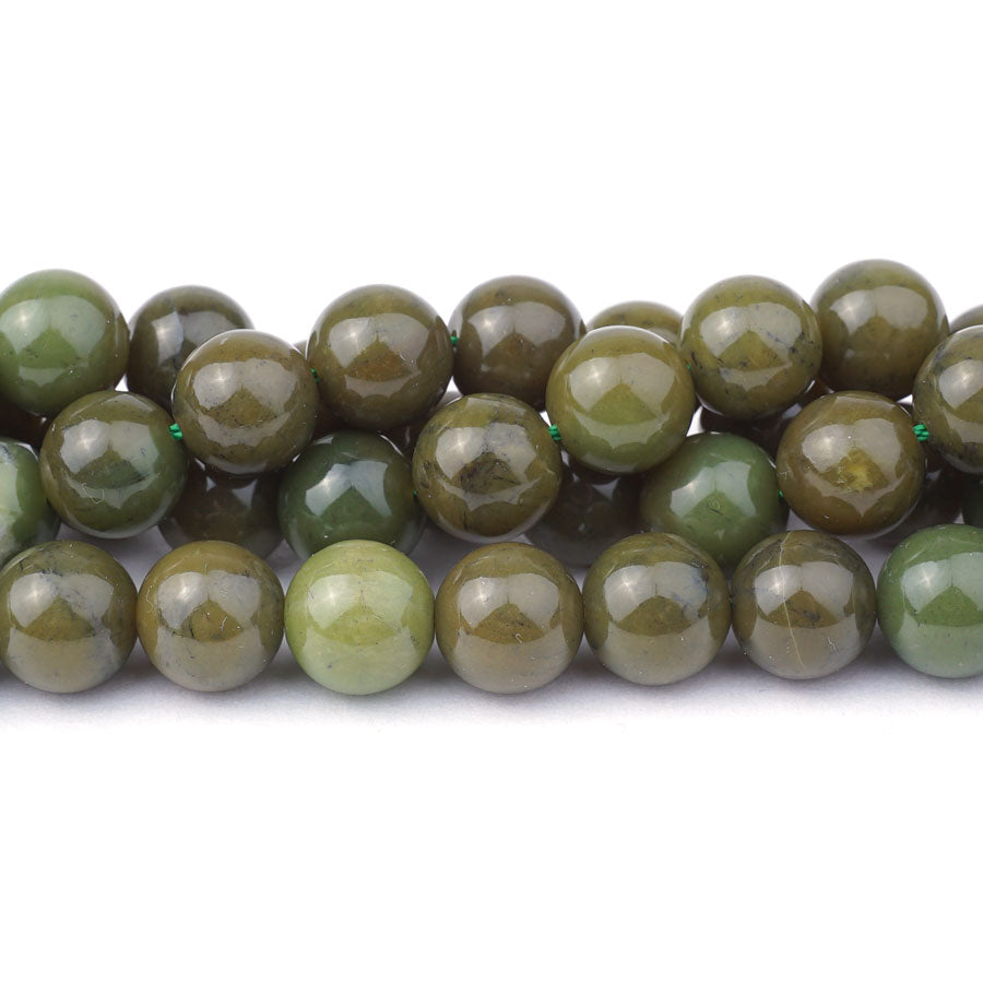 Olive Jade 10mm Round - 15-16 Inch - Goody Beads