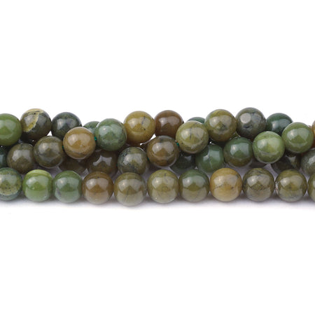 Olive Jade 8mm Round - 15-16 Inch - Goody Beads