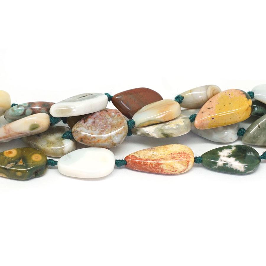 Ocean Jasper A 12x16mm Freeform Puff Teardrop - 15-16 Inch