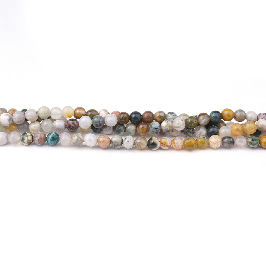 4mm Ocean Jasper Natural Round A Grade - 15-16 Inch - Goody Beads