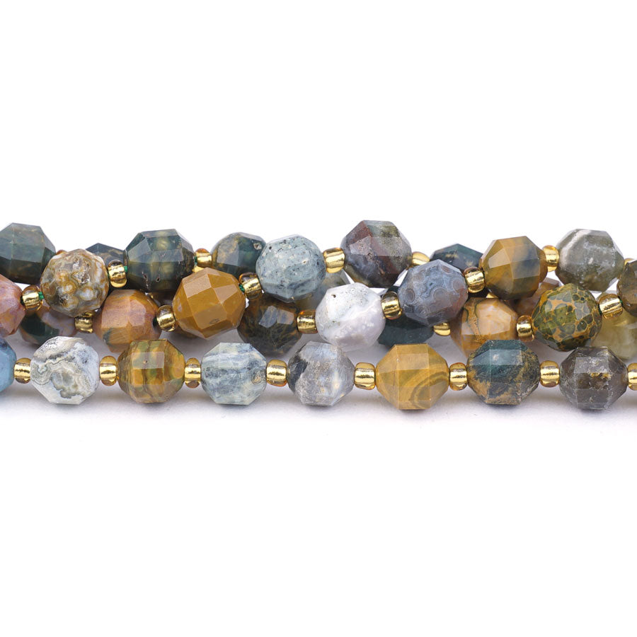 8mm Ocean Jasper Natural Energy Prism - 15-16 Inch - Goody Beads