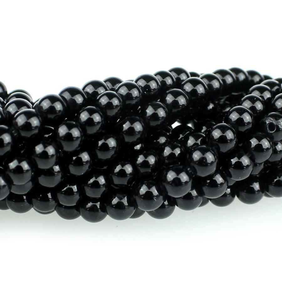 Onyx  4mm Round 8-Inch - Goody Beads