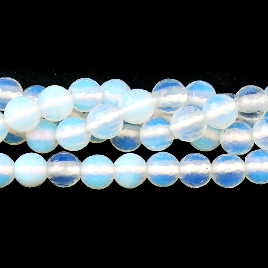 Opalite 8mm Faceted Large Hole Round - 8-inch - Goody Beads