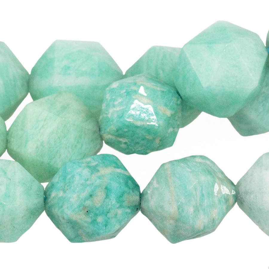 Peruvian Amazonite 12mm Star Cut Round 15-16 Inch