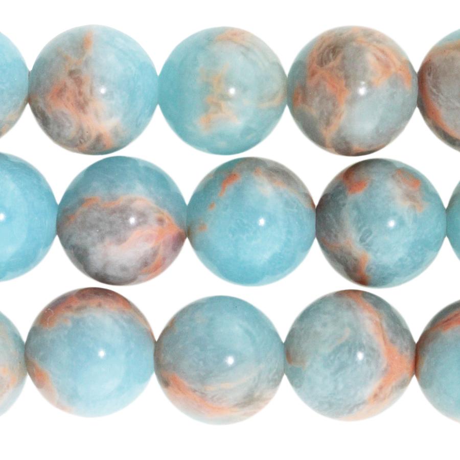 Powder Blue Impression Jasper 10mm Round 8-Inch