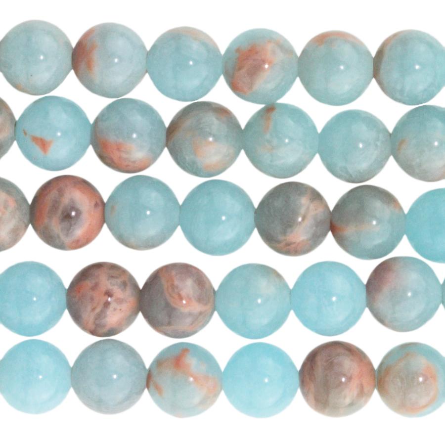 Powder Blue Impression Jasper 6mm Round 8-Inch - Goody Beads
