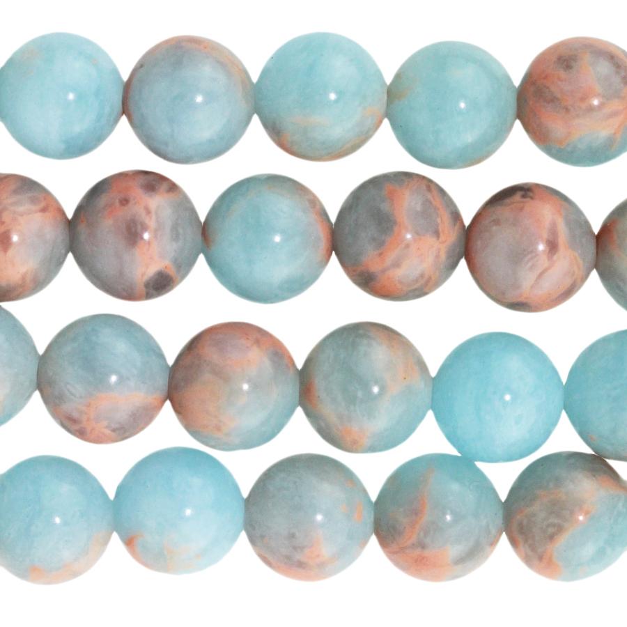 Powder Blue Impression Jasper 8mm Round 8-Inch - Goody Beads