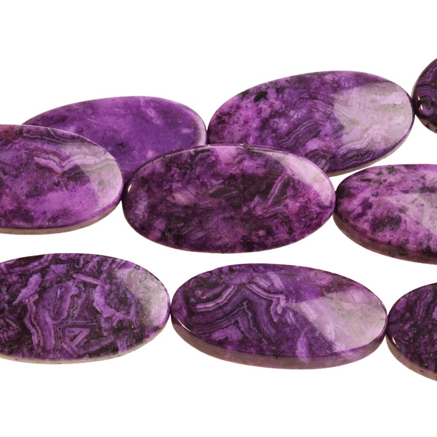 Purple Crazy Lace Agate 15x30 Oval 8-Inch