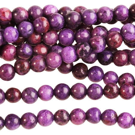 Purple Crazy Lace Agate 4mm Round 8-Inch - Goody Beads