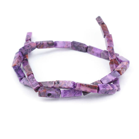 Purple Crazy Lace Agate 4X13mm Rectangle Tube - Limited Editions - Goody Beads