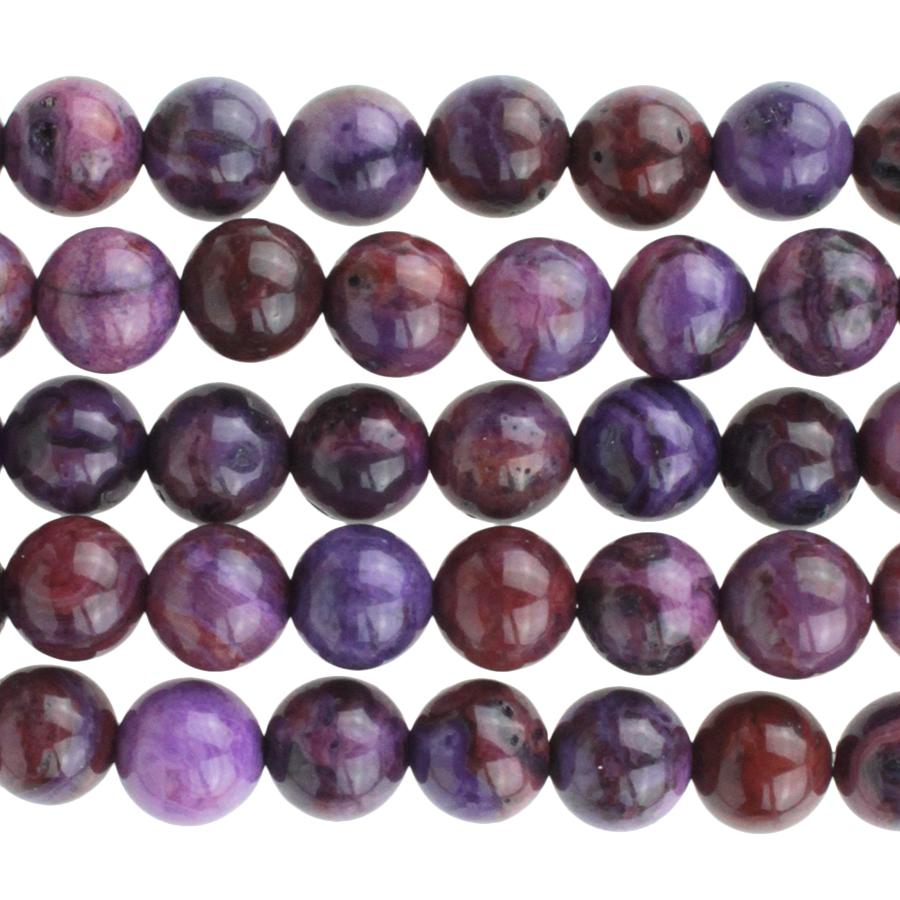 Purple Crazy Lace Agate 6mm Round 8-Inch - Goody Beads