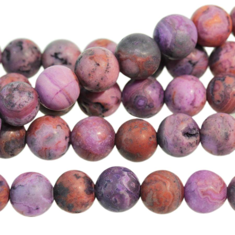 MATTE Purple Crazy Lace Agate 6mm Round 8-Inch - Goody Beads