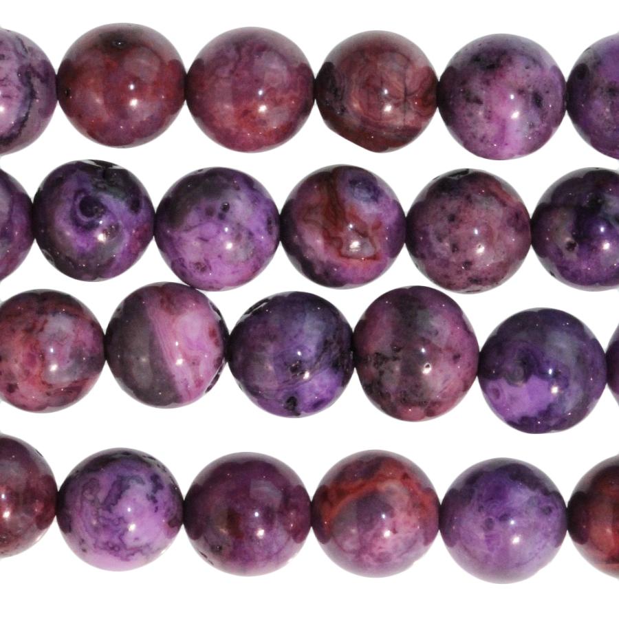 Purple Crazy Lace Agate 8mm Round 8-Inch - Goody Beads