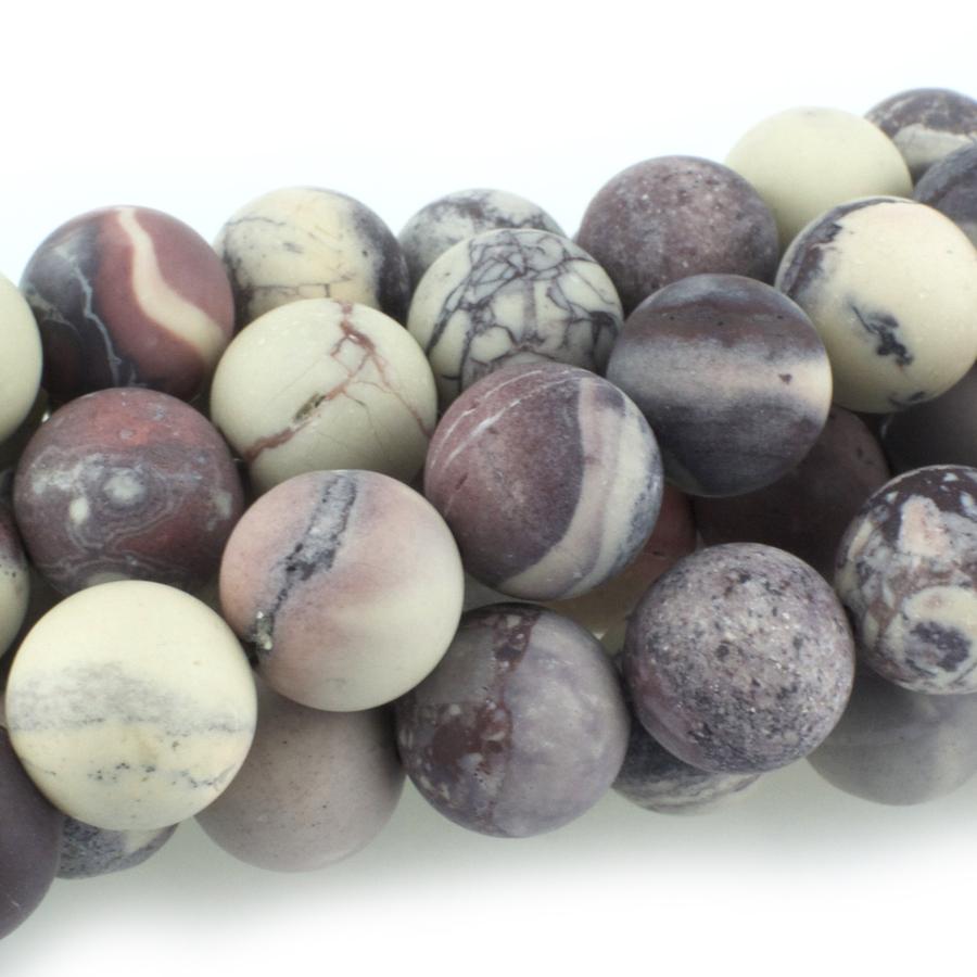 MATTE Porcelain Jasper 10mm Round 15-16 Inch