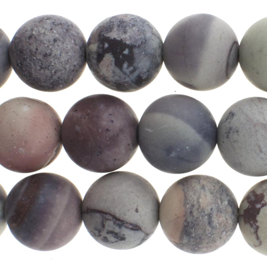 MATTE Porcelain Jasper 10mm Round 15-16 Inch