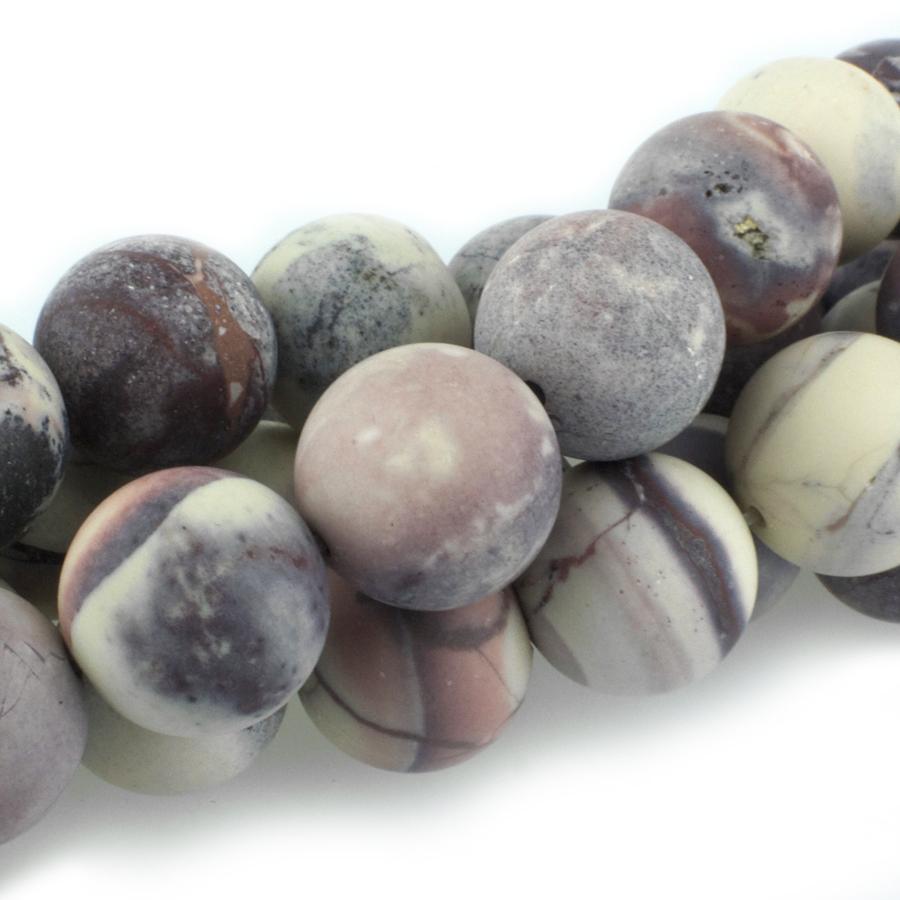 MATTE Porcelain Jasper 12mm Round 15-16 Inch