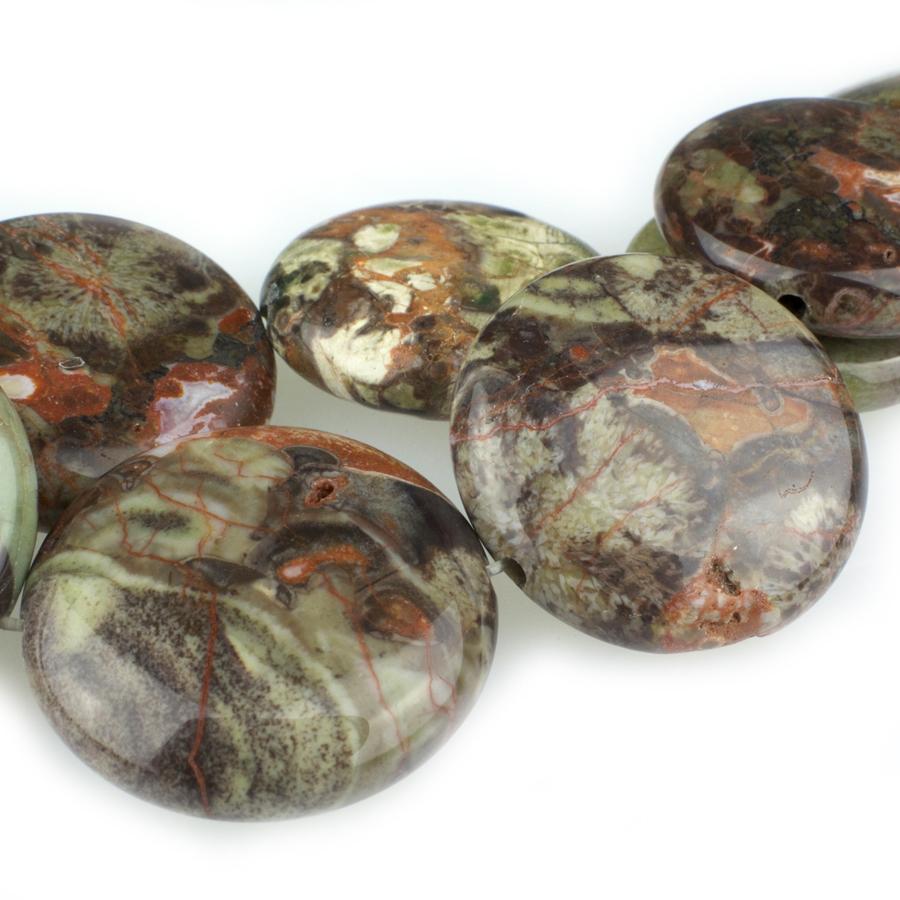 Peacock Jasper 30mm Coin