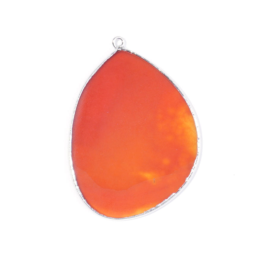 Carnelian 27x34mm Slice Silver Plated - Pendant - Goody Beads