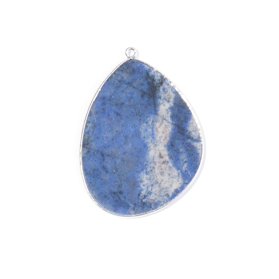 Dumortierite 27x34mm Slice Silver Plated - Pendant - Goody Beads