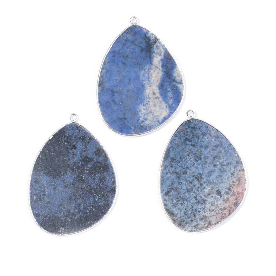 Dumortierite 27x34mm Slice Silver Plated - Pendant - Goody Beads