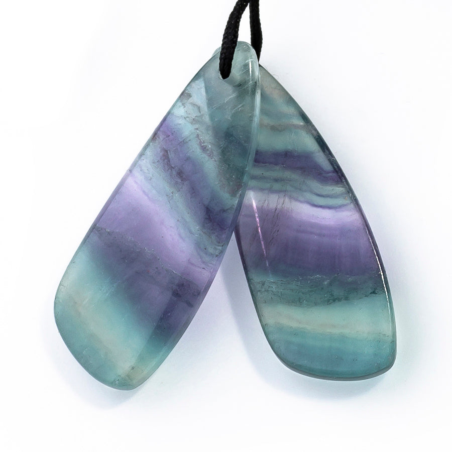 Fluorite 10x28mm Fan Pair - Pendant