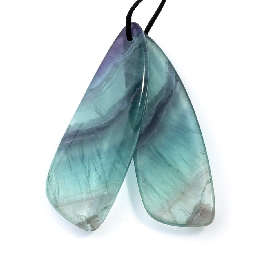 Fluorite 13x38mm Fan Pair - Pendant