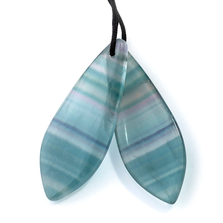 Fluorite 8x28mm Pointed Drop Pair - Pendant