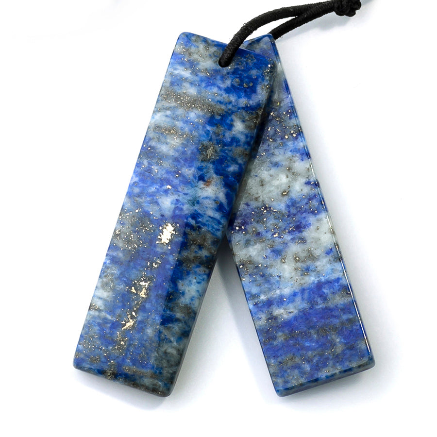 Lapis 11x38mm Rectangle Pair - Pendant