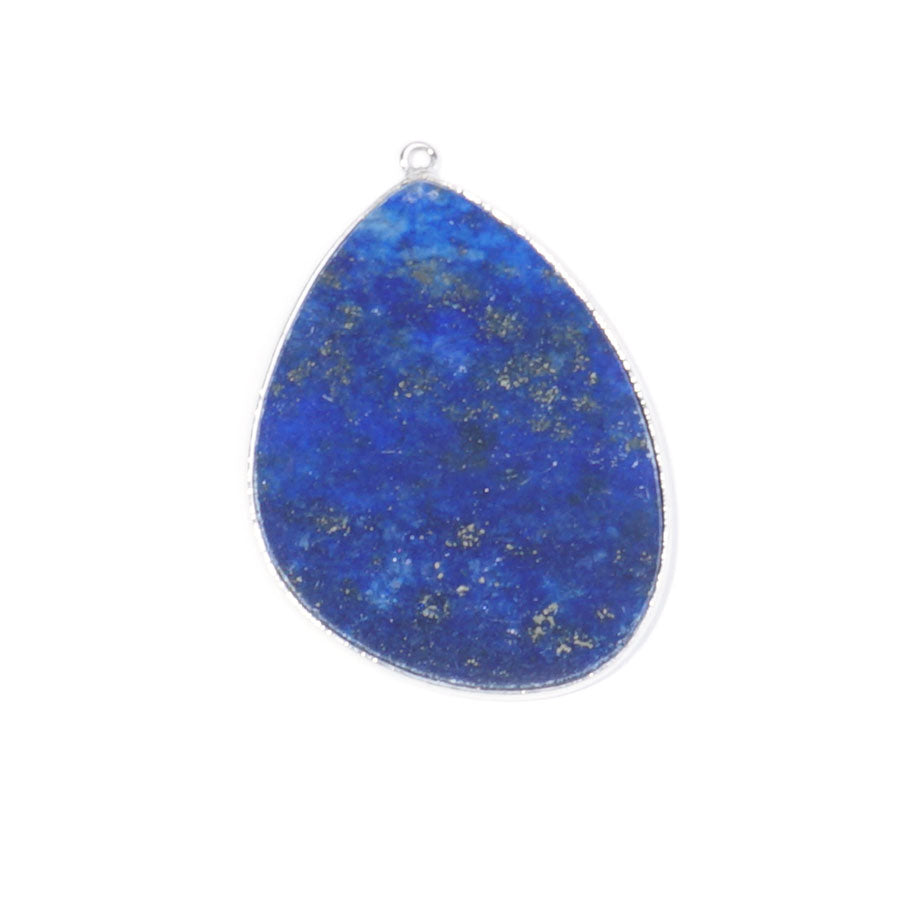 Lapis 27x34mm Slice Silver Plated - Pendant - Goody Beads